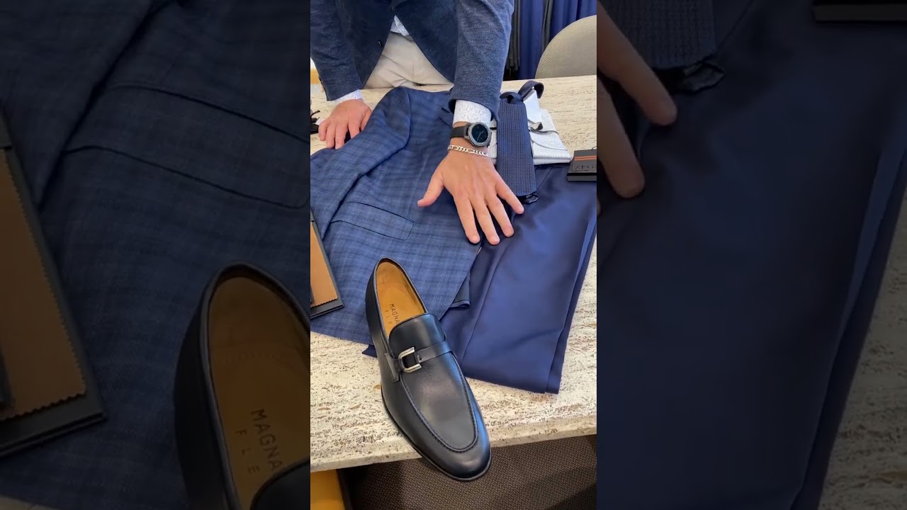 Zegna wool sport coat blue check at Larrimor's Pittsburgh