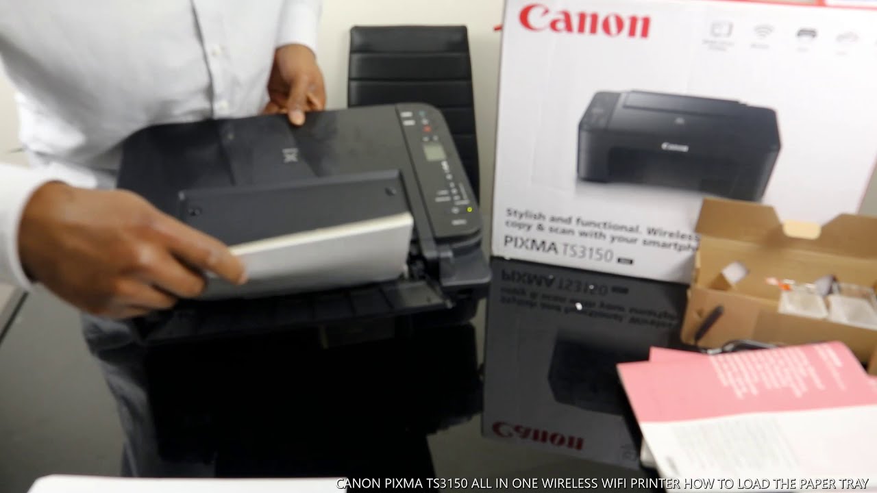 CANON PIXMA TS3150 ALL IN ONE WIRELESS WIFI PRINTER HOW TO LOAD THE PAPER  TRAY - YouTube