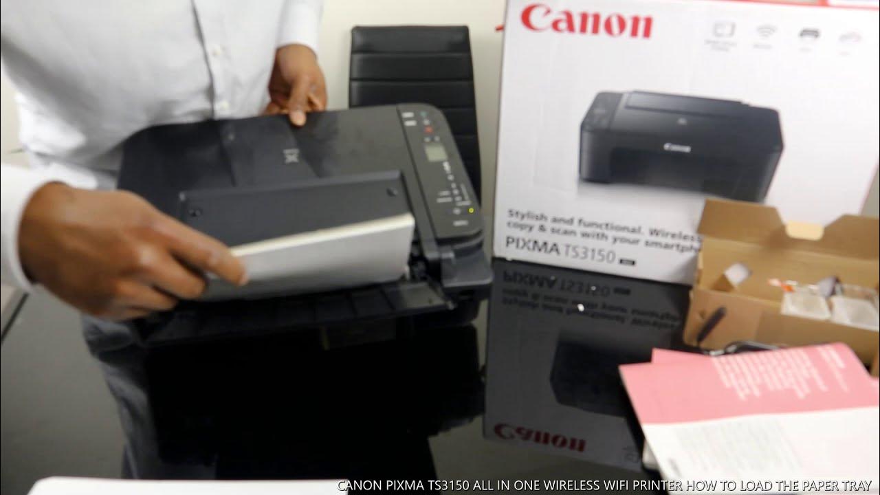 CANON ALL IN ONE WIRELESS HOW TO LOAD THE PAPER TRAY - YouTube