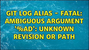 Git log alias - fatal: ambiguous argument 
