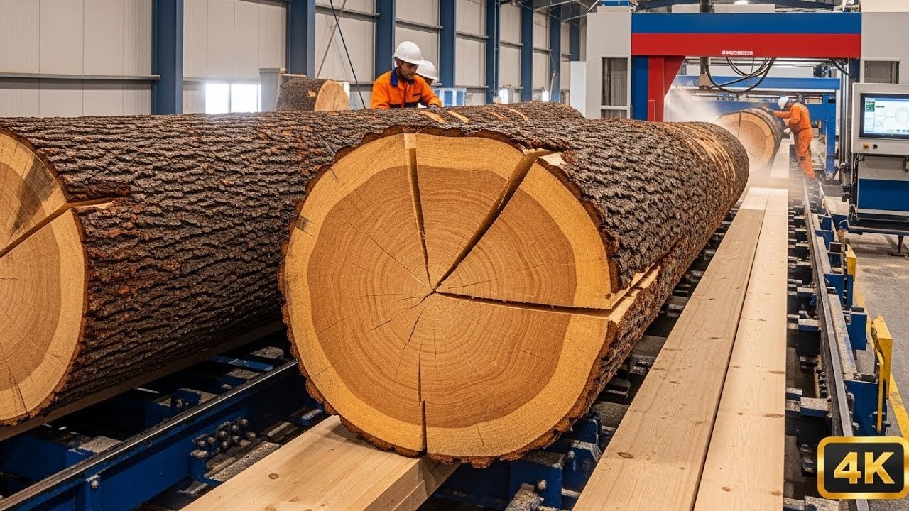 Inside a Modern Sawmill: How Giant Logs Become Perfect Lumber | Cinematic Process (4K)