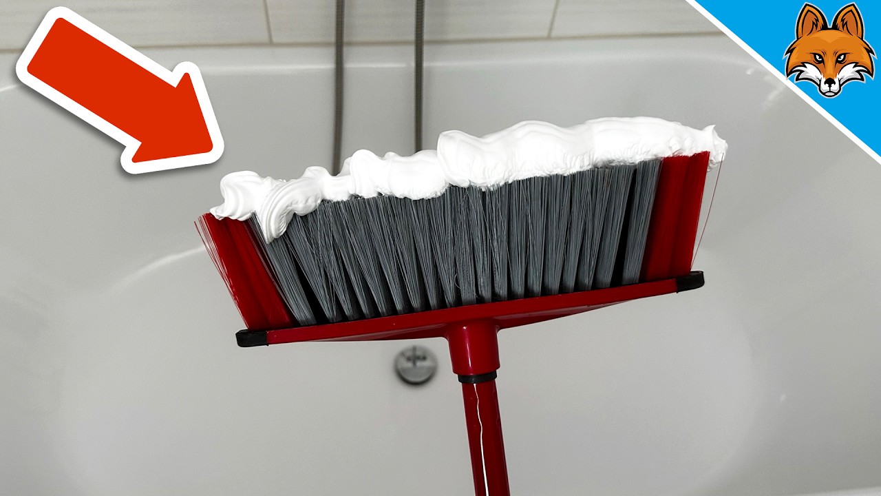 Sprühe RASIERSCHAUM auf einen BESEN💥(GENIALER Trick)🤯