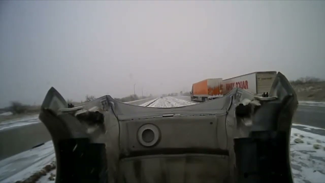 Huge multi semi TRUCK pile up accident BLACK ICE incoming traffic ...