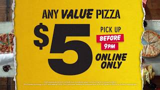 Domino's Pizza - Cheaper Every Day $5 Pick Up Online Only TV Commercial 2016