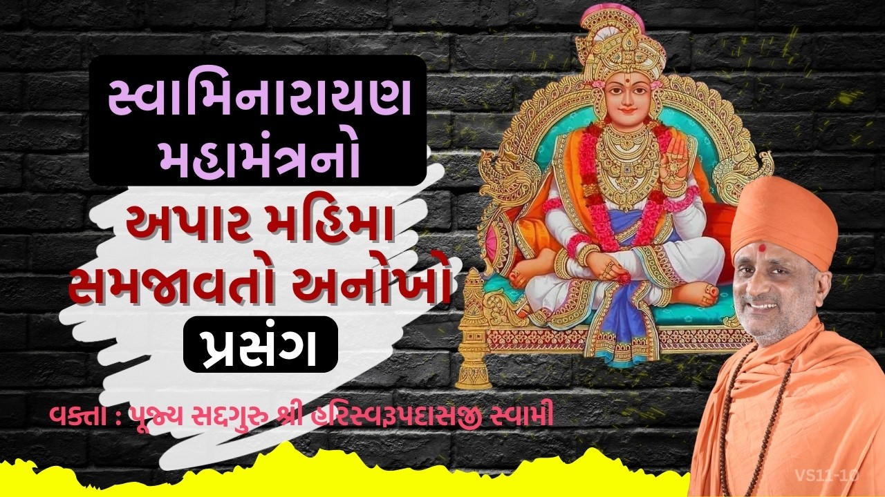 સ્વામિનારાયણ મહામંત્રનો અપાર મહિમા સમજાવતો અનોખો પ્રસંગ | Pu Hariswarupdasji Swami | Daily Satsang