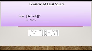 Constrained Least Square(Part 2)