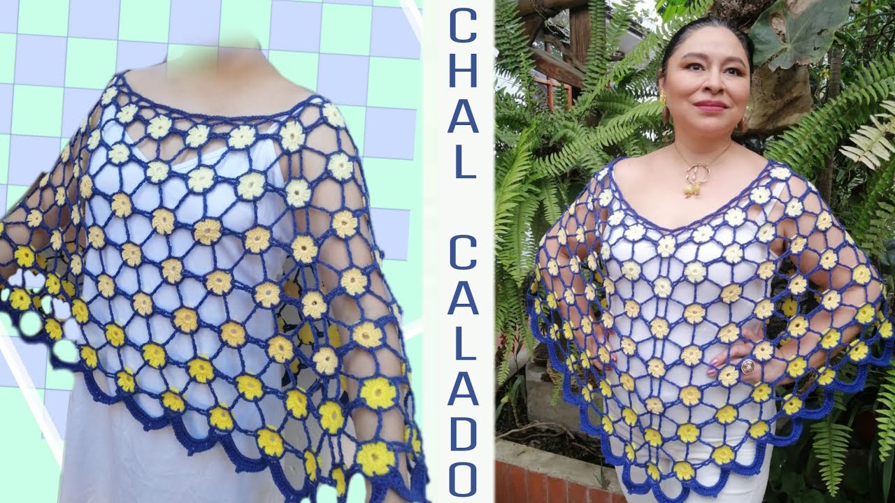 Poncho.- Chal Calado a Crochet TUTORIAL