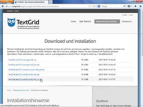 TextGrid-Tutorial: Installation