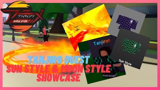 Sun Style Moon Style Showcase Tanjiro Quest Roblox Anime Fighting Simulator Youtube