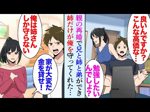 【漫画】母親の再婚で兄と姉と弟ができた「俺くんは行かないだろ？」姉「じゃあ私も行かない！」姉だけがいつも俺を助けてくれた→高校卒業後、すぐに俺は家を出て就職。父親の会社が倒産し立場逆転【マンガ動画】