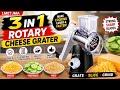 3-in-1 Rotary Cheese Grater & Vegetable Slicer – Manual Kitchen Shredder for Cheese, Nuts & Veggies
