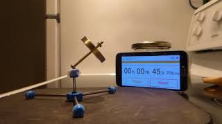 Electric Spinning Top Precesses Upwards EVEN ON BEARING