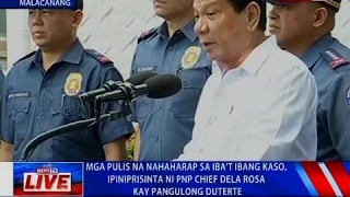 Mga pulis na nahaharap sa iba't ibang kaso, ipiniprisinta ni PNP Chief Dela Rosa kay Pang. Duterte