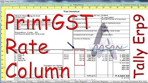 add GST rate column on invoice in tally release 6.0 | GST Tally Tips/Tricks