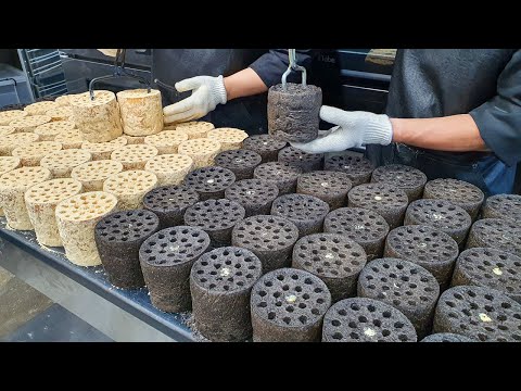 Amazing! Briquette-shaped bread - Korean street food