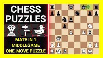 Chess Puzzles to Practice. Themes: Mate in 1, Middlegame, One-move puzzle. Learn Chess