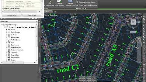 in civil 3d edit sample line group left and right swath width