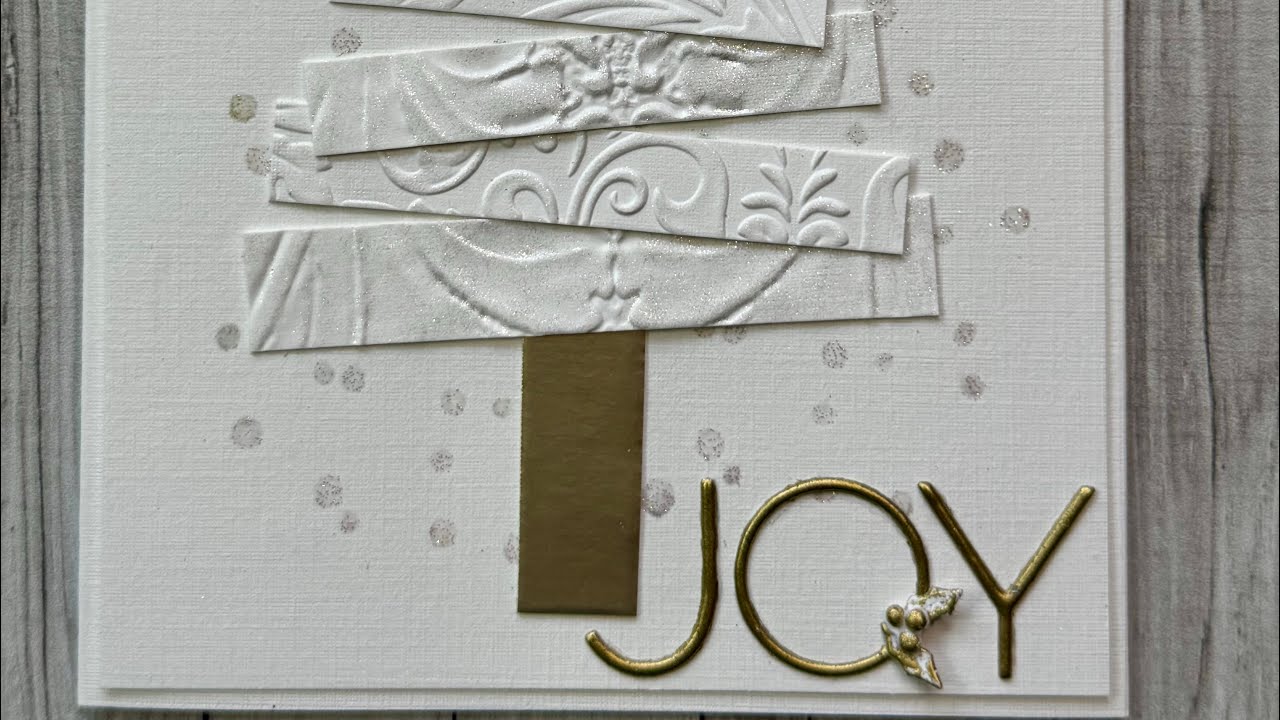White on white Christmas card (well almost!) with surprise embossing hack.