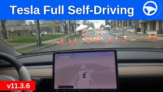How does #FSD beta v11.3.6 handle road closures