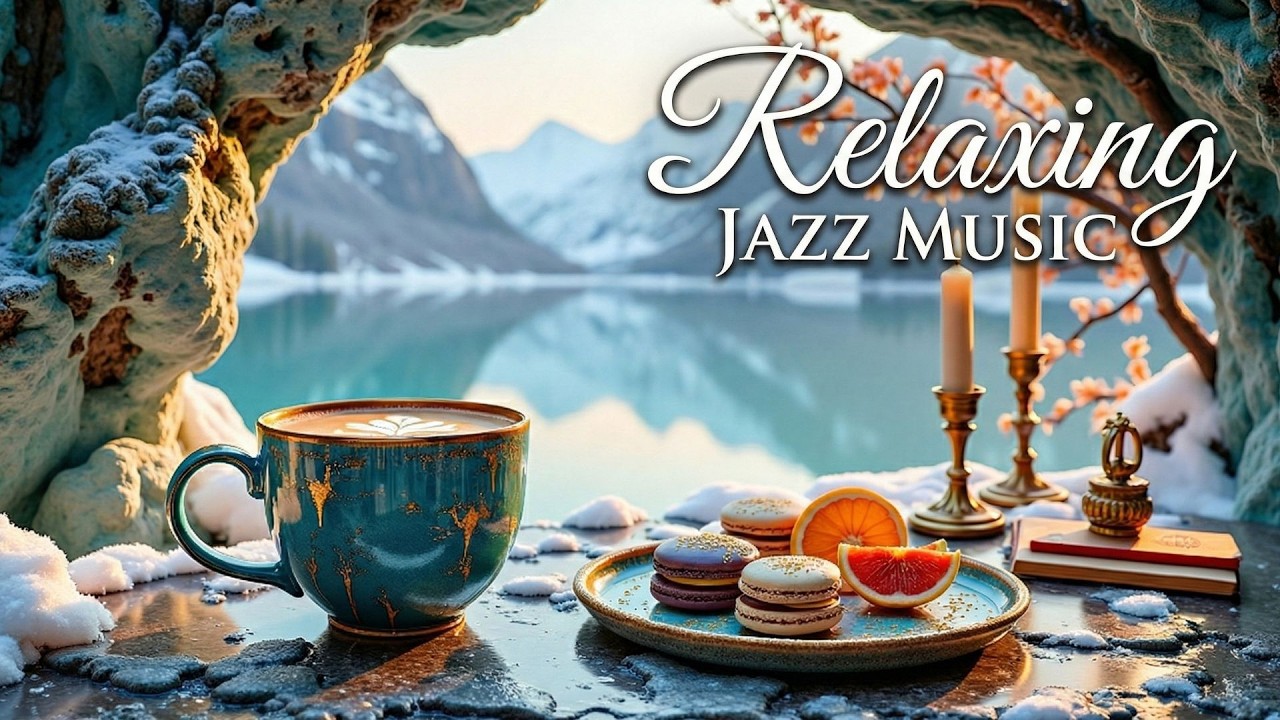 Relaxing Jazz Music 🏔️ Amazing Mountain Lake View from Cave Ambience - Smooth Bossa Nova Mix