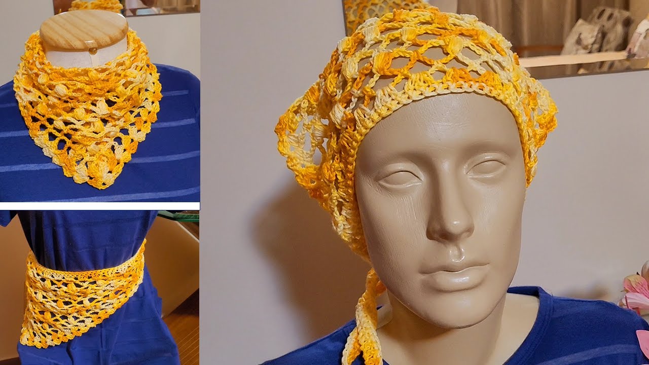 LENÇO, BANDANA, ACESSÓRIO EM CROCHÊ VERSÁTIL | FÁCIL E RÁPIDA | Passo a Passo