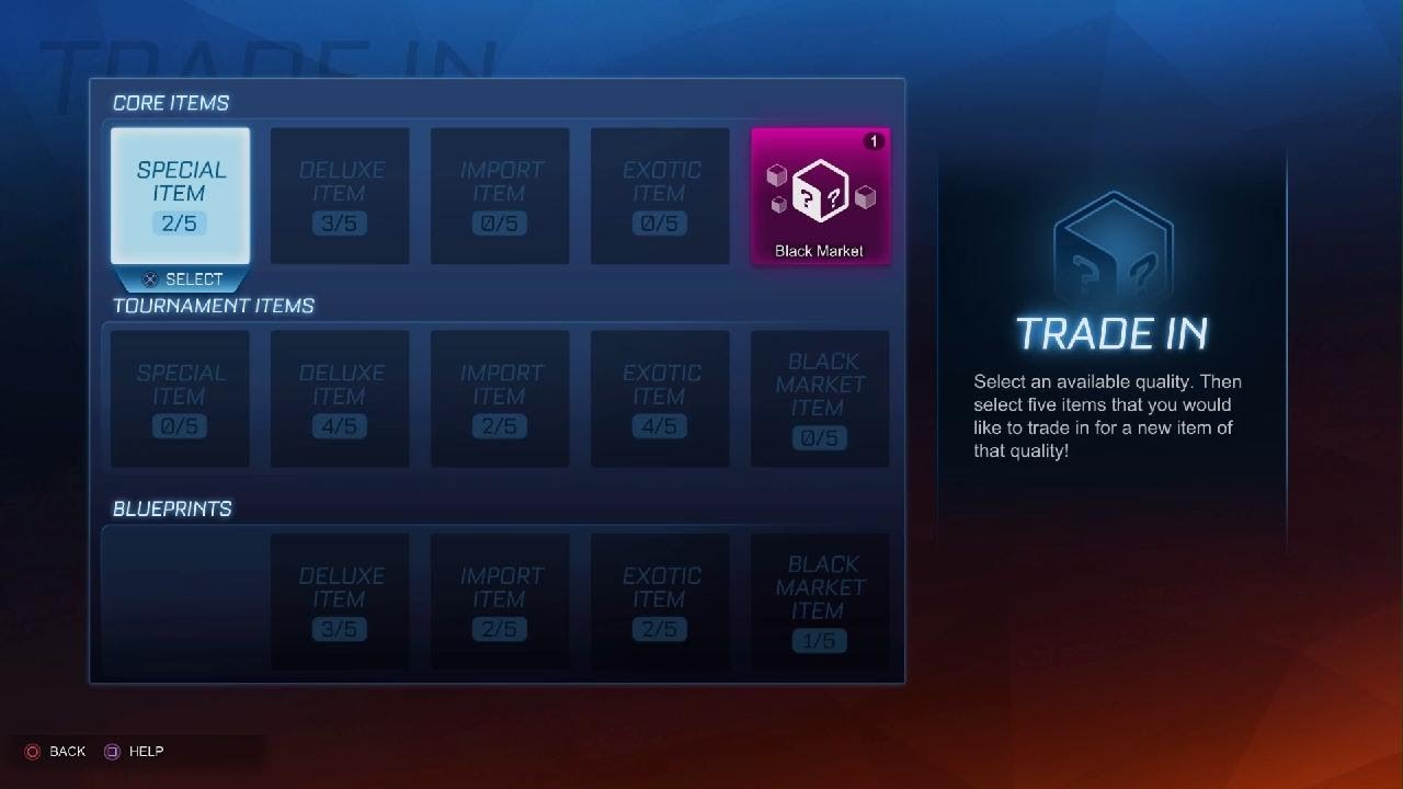 Rocket League trade ups