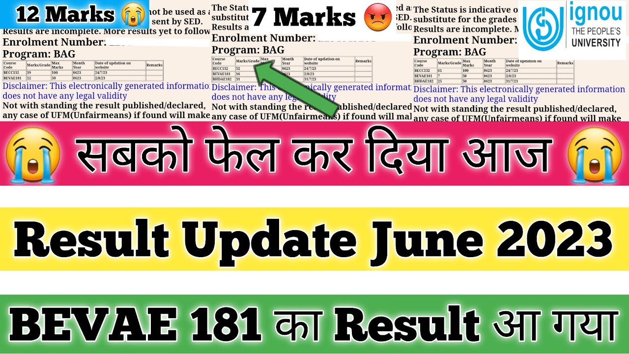 Ignou results update 2023 ignou result update june 2023 