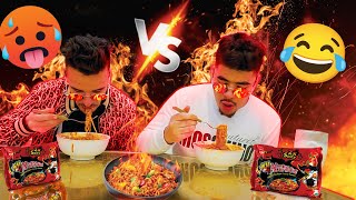 FIRST TRY❗ Most Korean Fire Noodles CHALLENGE🔥اقوى تحدي بالعالم ممزوج بالمتعة