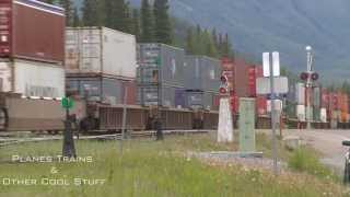 2008, Fast CP Rail container train, 2nd train, pure sound, Banff, Ab