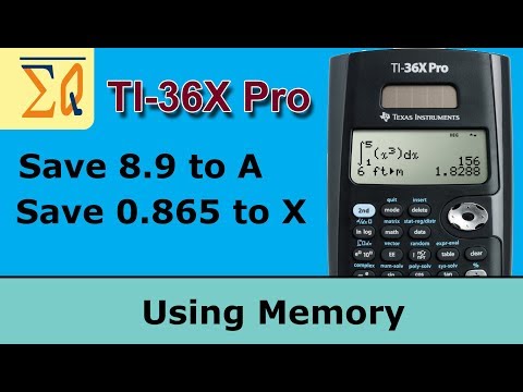 Using Memory in Texas Instruments  TI-36X Pro calculator save values and recall