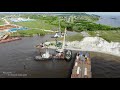 Грузовой порт при строительстве моста через Волгу / правый берег / июнь 2021 г./ с.Климовка / Russia