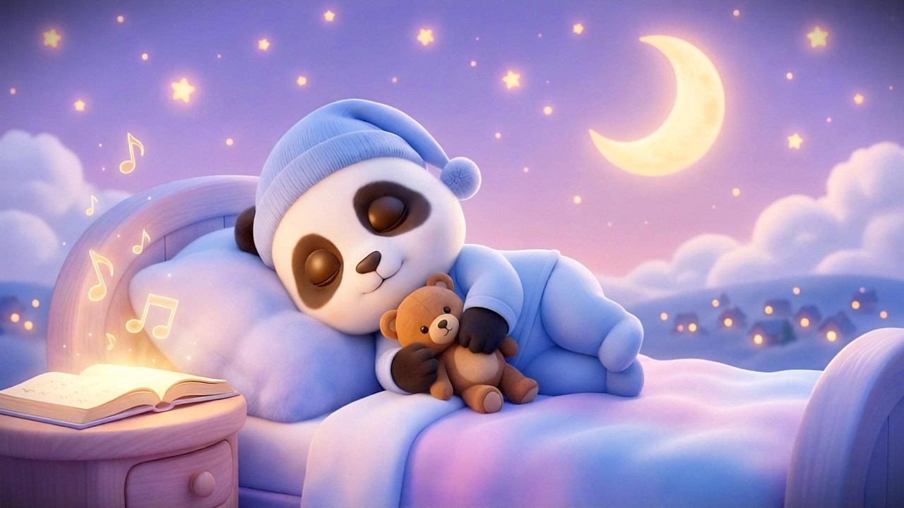 💤 Sweet Panda Sleep 🐼 Mozart Brahms Gentle Night Lullaby 🌙 | 1 Hour Baby Sleep Music