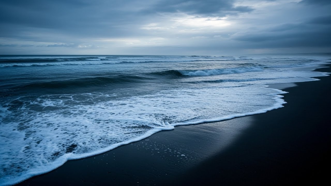 Calm Your Thoughts Tonight 🌙🌊 6 Hours of Relaxing Night Beach Waves for Sleep