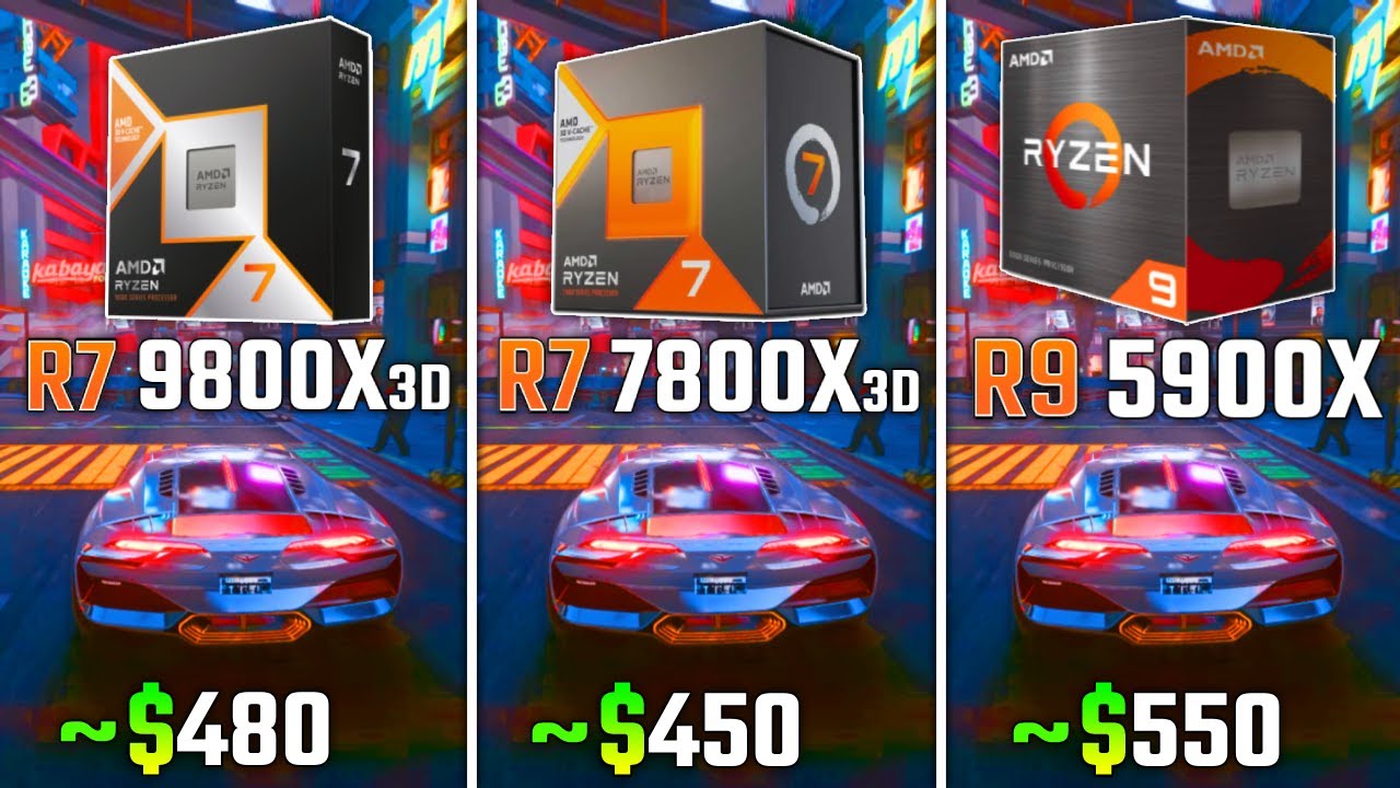 RYZEN 7 9800X3D vs RYZEN 7 7800X3D vs RYZEN 9 5900X | Test in 6
