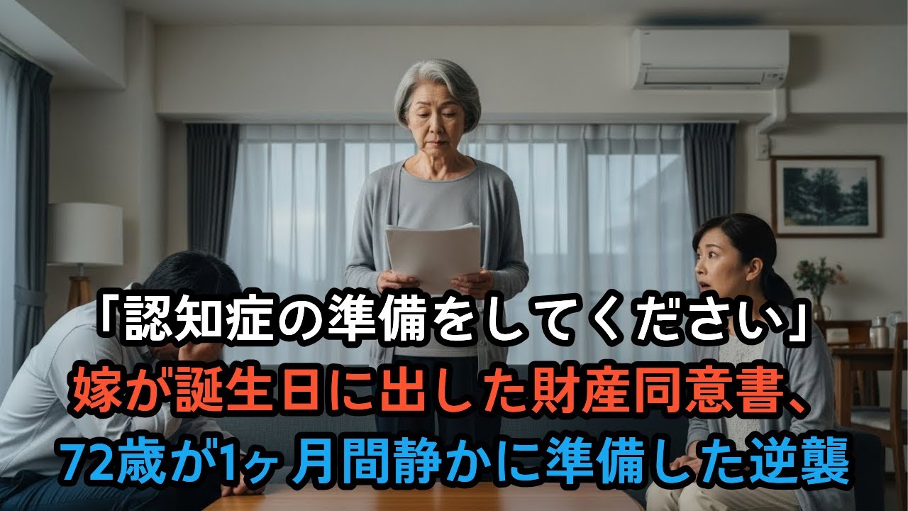 「認知症の準備をしてください」嫁が誕生日に出した財産同意書、72歳が1ヶ月間静かに準備した逆襲 | シニアストーリー | オーディオブック | 逆転物語 | 感動実話