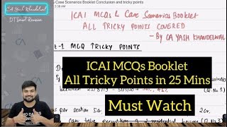 Details MCQ Booklet Tricky Points in 20 mins| DT ICAI MCQs & Case Scenarios Best Revision| Yash Khandelwal Guide