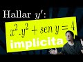 ⚫️ Derivación implícita de x^2.y^2+sen(y)=4