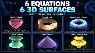 6 Equations Become 6 Beautiful 3D Surfaces | Mathematical Visualization