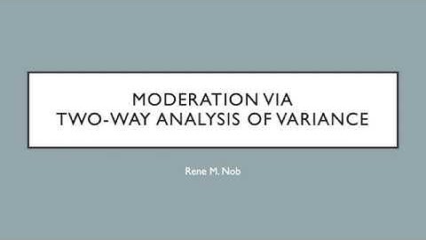 Short Lecture on Two-way ANOVA