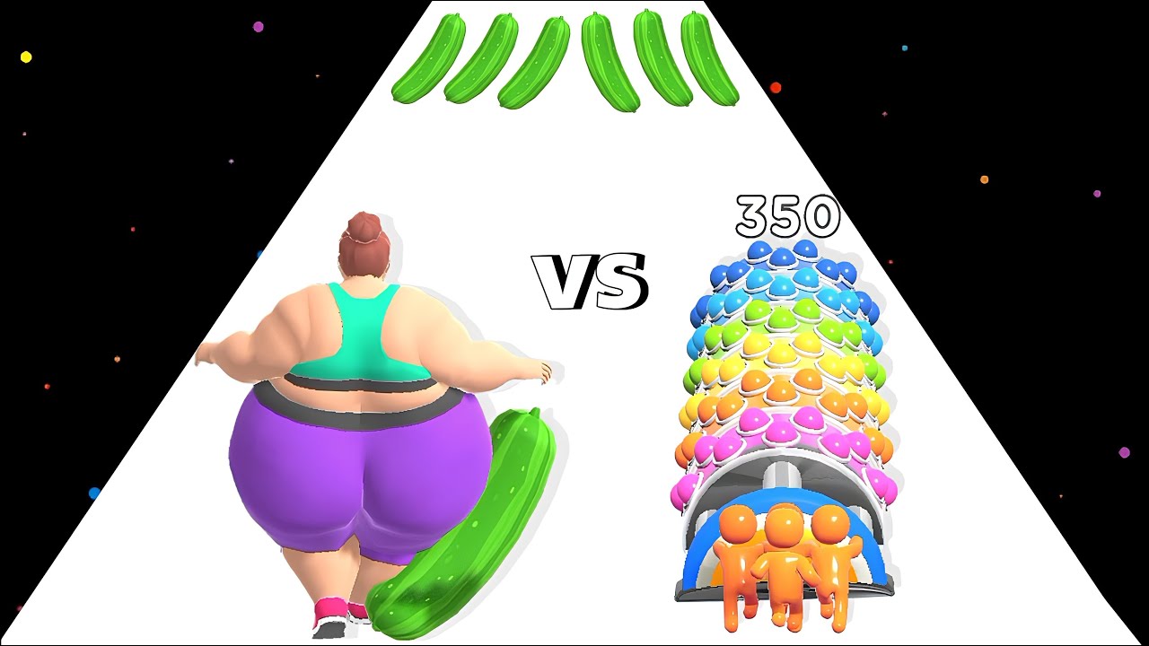 Fat 2 Fit 3D Vs Roll Rush - All Levels Gameplay ( Max Level )