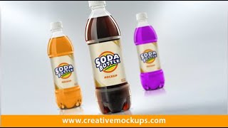 Showcase Your Sodas! Editing Realistic Bottle Mockup (Cola & Flavors) | Creative Mockups