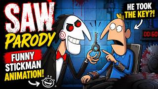 SAW Parody | Funny Stickman Horror Animation 😂🔪 | MAHIRO ANIMATION