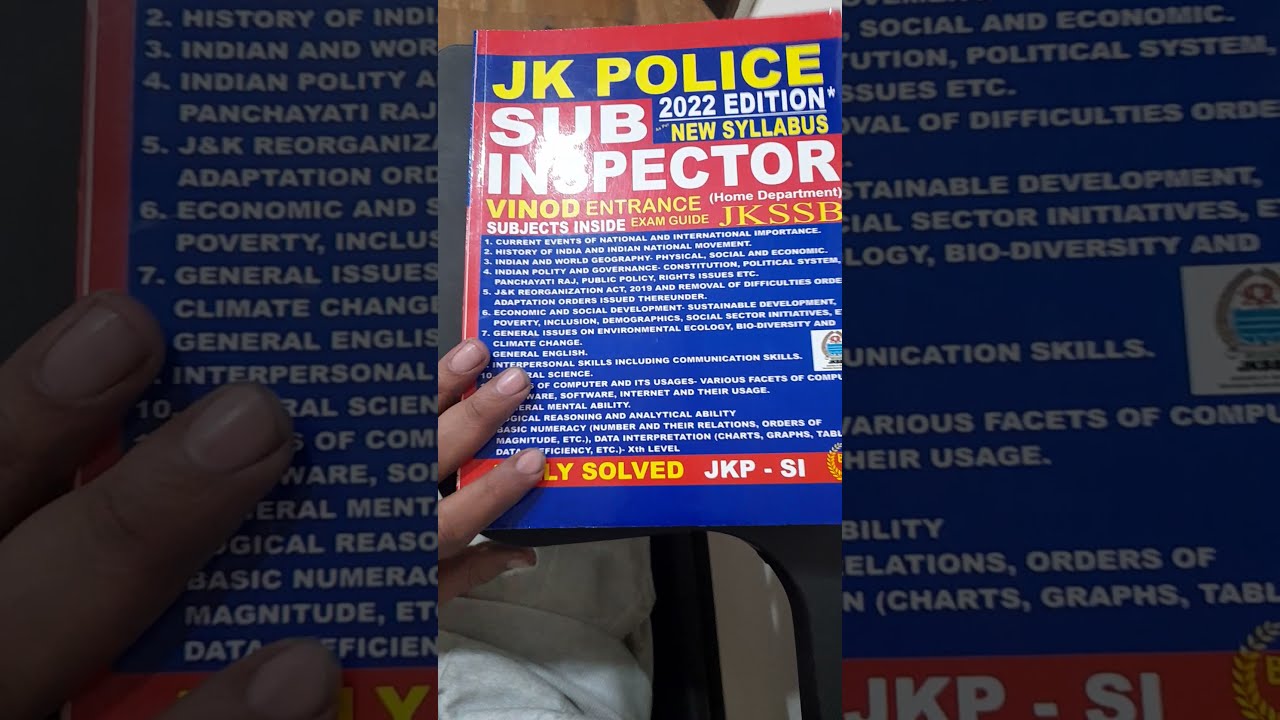 JK POLICE Sub Inspector Book JKSSB - VINOD PUBLICATIONS (Available on Amazon and Flipkart also)
