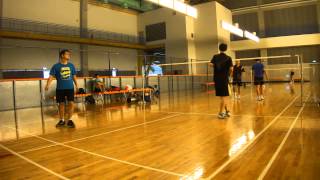 20131017大安雙打練習MD北極熊+蕭嘉瑋VS盧毅銘+李志浩3