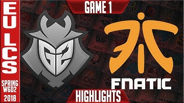 G2 vs FNC Highlights | EU LCS Week 6 Spring 2018 W6D2 | G2 Esports vs Fnatic Highlights