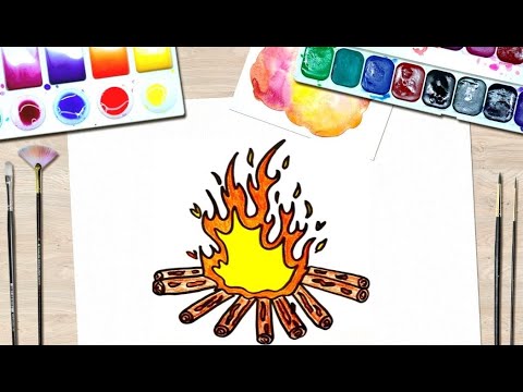 BONFIRE!! How to draw a bonfire. КОСТЁР!! Как нарисовать костёр.