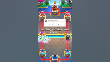 Can sparky + skeleton army + clone 3 crown 👑 #clashroyale