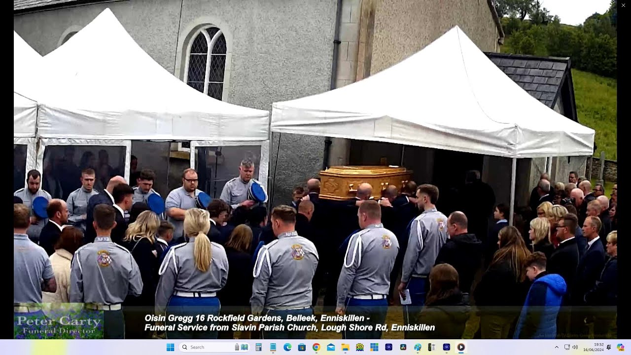 Oisin Gregg 16 Rockfield Gardens, Belleek, Enniskillen -  Funeral Service from Slavin Parish Church,