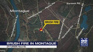 Brush fire on Turners Falls Road in Montague