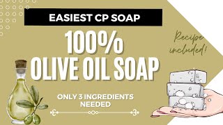 Easy beginner soap - 100% Olive Oil soap (CASTILE SOAP) #soapmaking #diy #howto